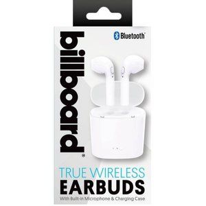 White Wireless Earbuds by Billboard Bluetooth